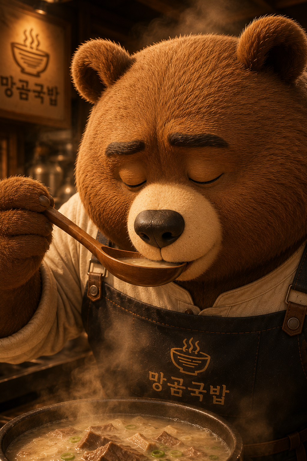 곰 캐릭터 — 곰탕 광고용